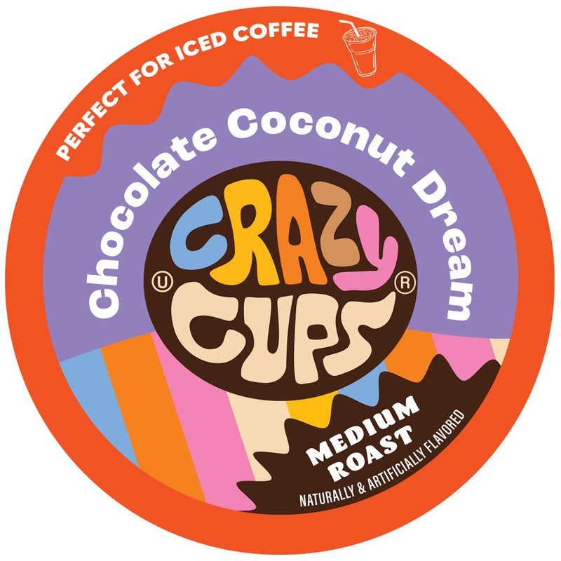 Crazy Cups Flavored Coffee for Keurig K-Cup Machines, Chocolate Coconut Dream, Hot or Iced Drinks, 22 Single Serve, Recyclable Pods - Image 1